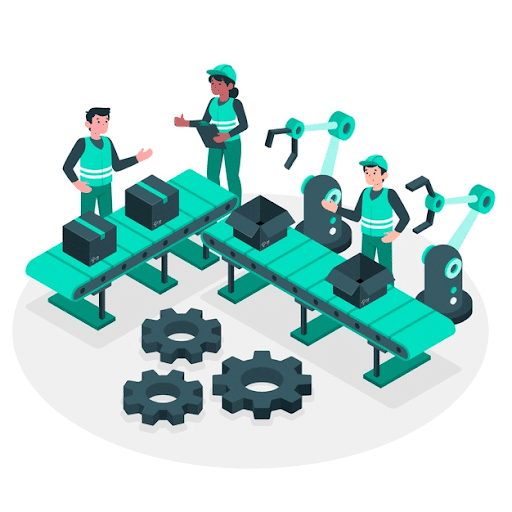 Manufacturing process concept illustration