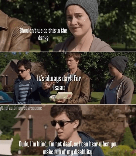 a funny scene from the Fault in our Stars movie