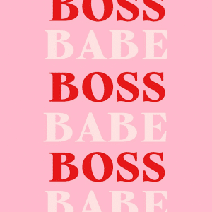  ‘Boss babe’ words printed in pink and red shade