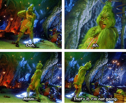 funny 4-panel strip from How the Grinch Stole Christmas (2000 film)
