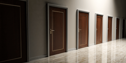 Photo of brown doors in a hallway