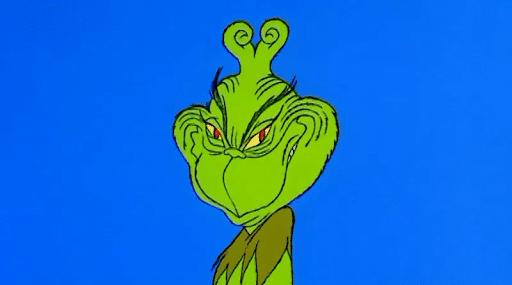 The Grinch smirking, from How the Grinch Stole Christmas (1966)