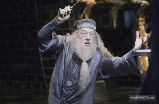 Publicity still of Michael Gambon as Dumbledore