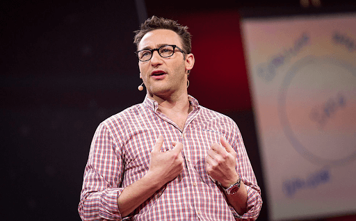 Simon Sinek giving his talk ‘How great leaders inspire action’ in TED