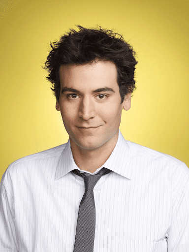 Ted Mosby smiling with yellow background