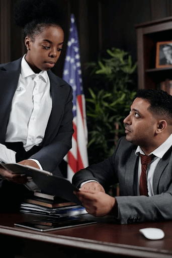  Lawyers in an Office Looking at Documents