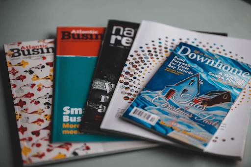 Photo of five different brochures