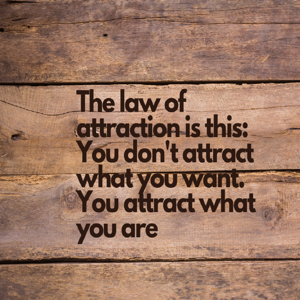 The law of attraction is this You don't attract what you want. You attract what you are